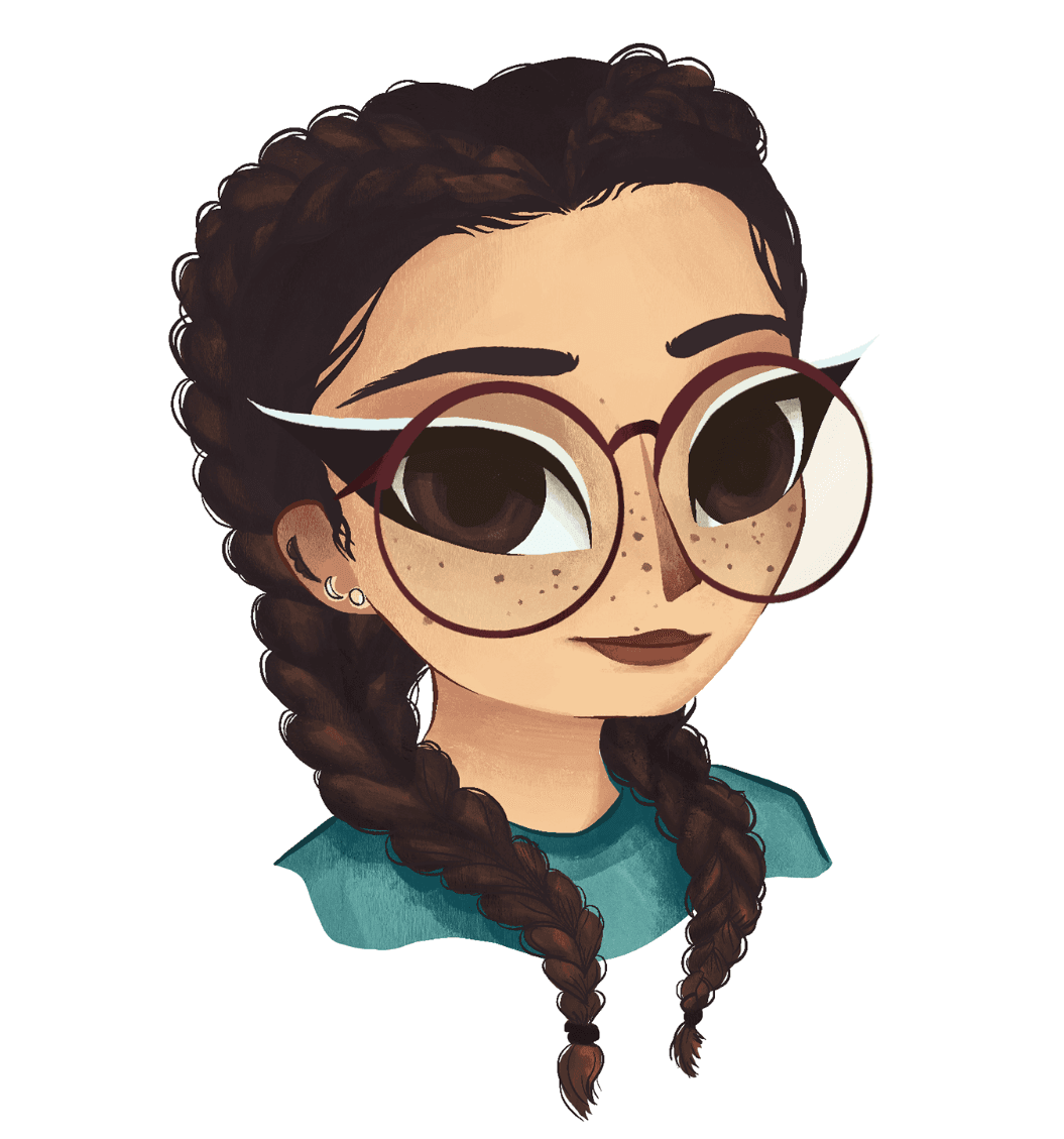 María Railenz — illustrated self-portrait